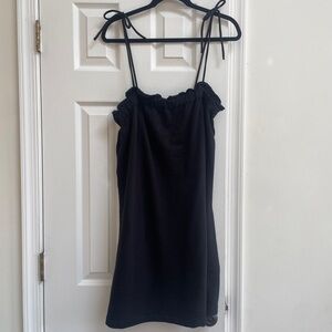 H&M SPAGHETTI TIE STRAP DRESS - BLACK